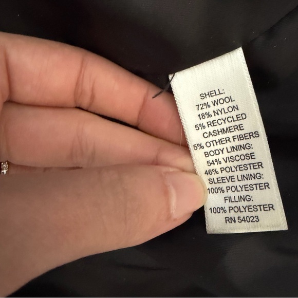 Banana Republic Mens Peacoat Wool Double Breasted Coat Black Large - Picture 6 of 6